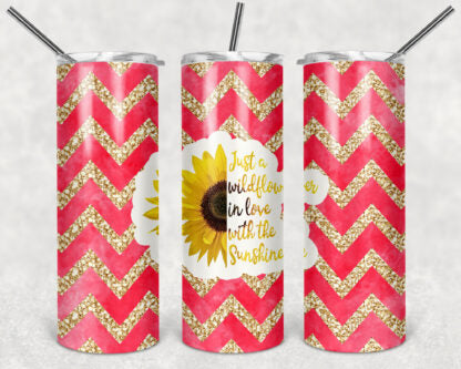 Just A WildFlower In Love With The Sunshine 20oz Skinny Tumbler custom drinkware - with straw - Stainless Steel cup