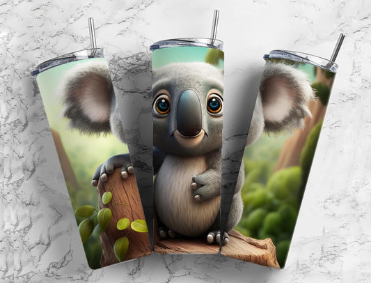 Koala Bear cute 20oz Skinny Straight Tumbler drinkware-with straw -water bottle -coffee mug cup travel tumbler