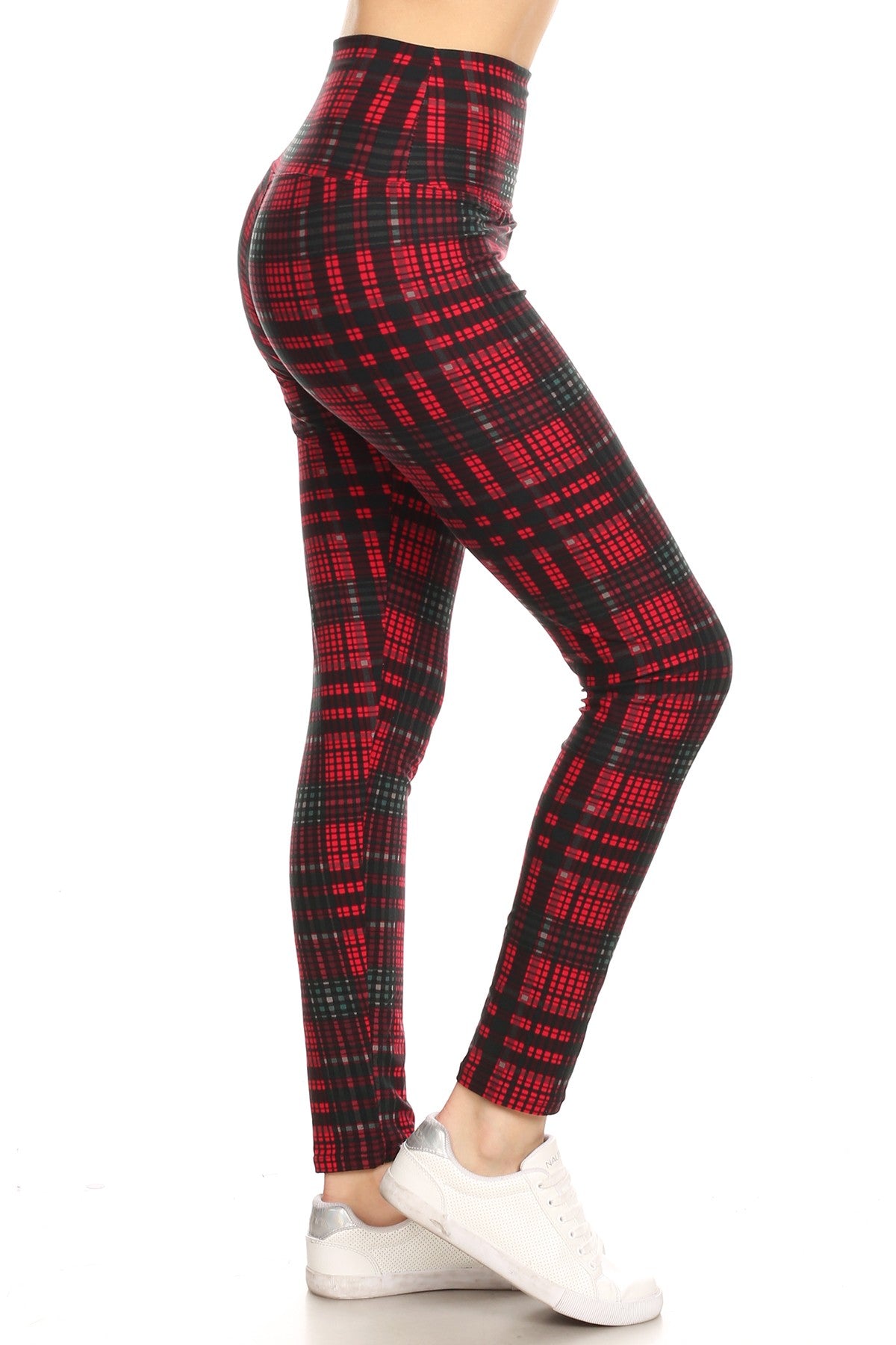 Christmas print ultra soft Leggings - plaid