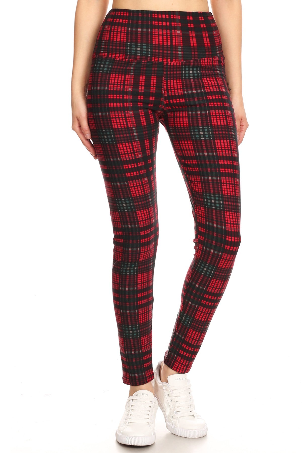 Christmas print ultra soft Leggings - plaid