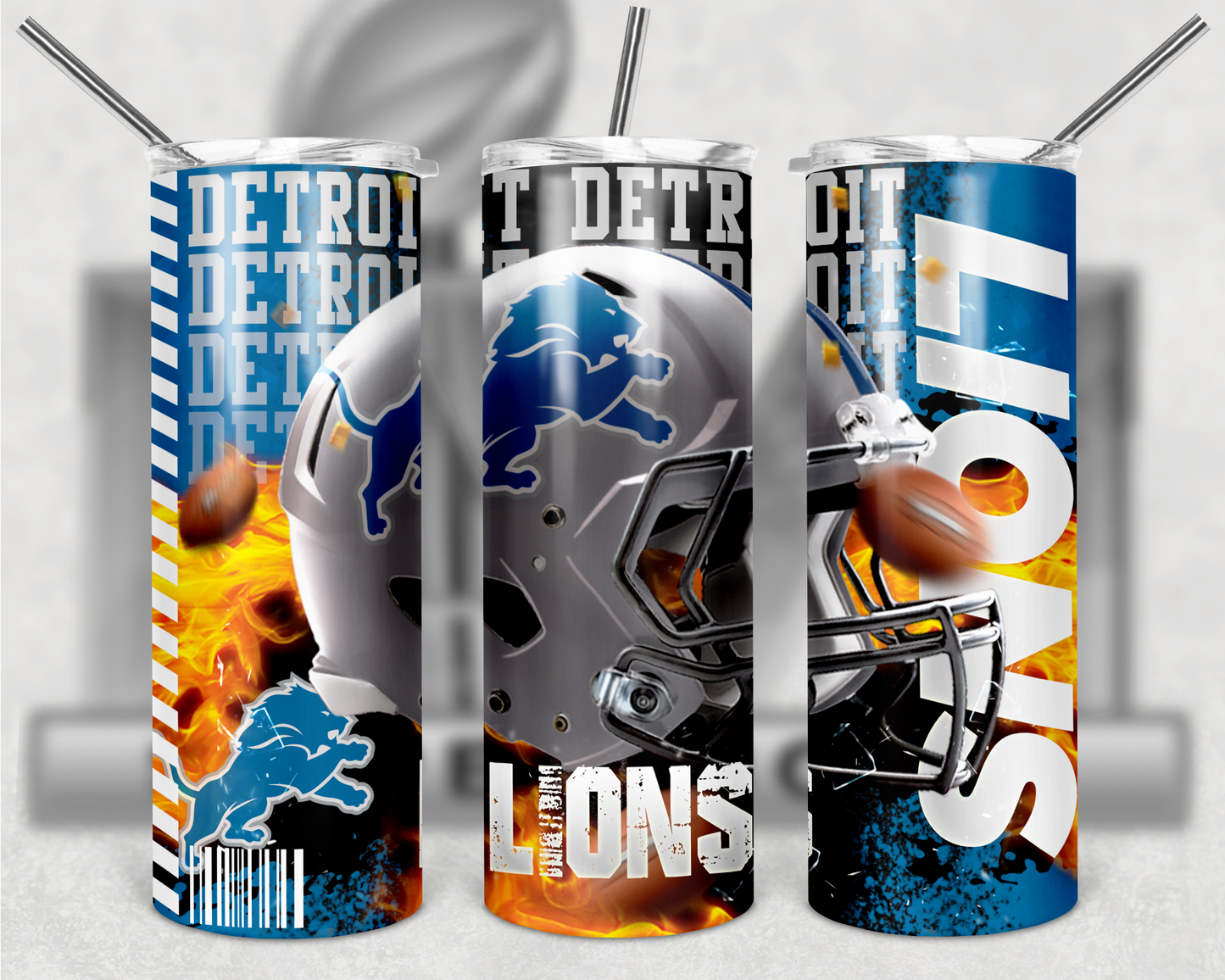 Football Teams 20oz Skinny Tumbler custom drinkware - with straw - Stainless Steel cup - NFL -