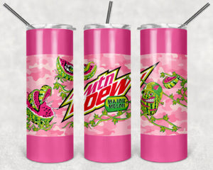 Mountain Dew Major Melon 20oz Skinny Tumbler custom drinkware - with straw - Stainless Steel cup