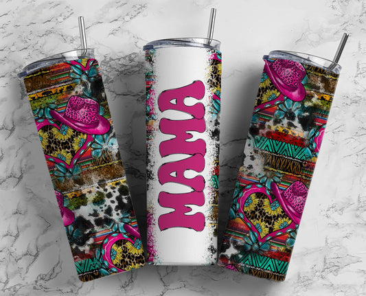 Mama Southwest 20oz Skinny Tumbler custom drinkwear - with straw - Skinny straight water bottle