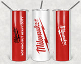 Milwaukee Beer 20oz Skinny Tumbler custom drinkware - with straw- Stainless Steel cup