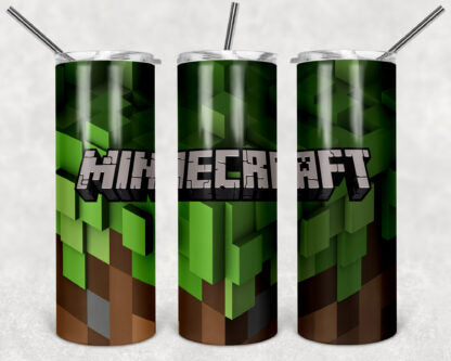 Minecraft 20oz Skinny Tumbler custom drinkware - with straw - Stainless Steel