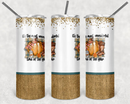 It's The Most Wonderful Time Of The Year 20oz Skinny Tumbler custom drinkware - with straw Stainless Steel Cup