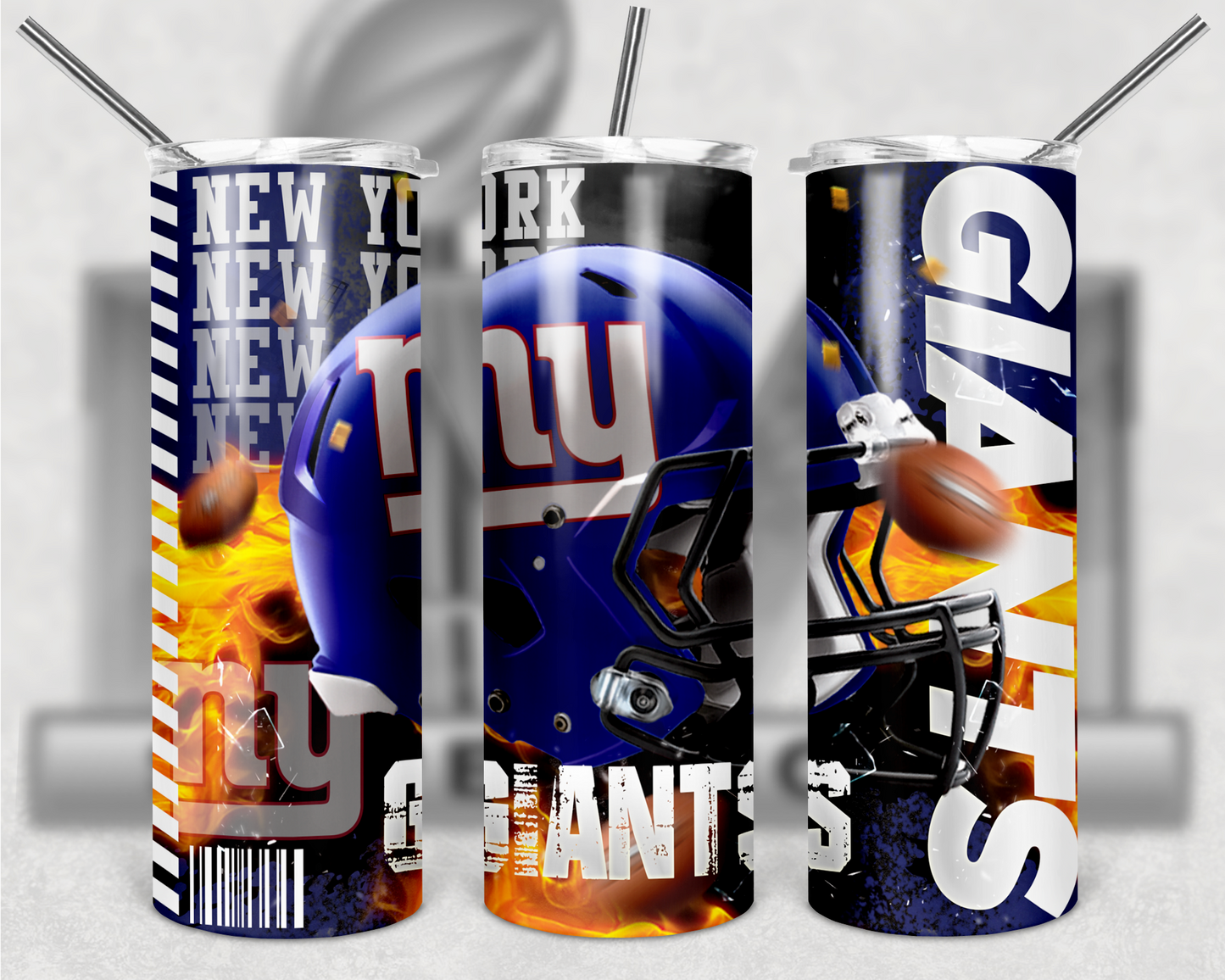 Football Teams 20oz Skinny Tumbler custom drinkware - with straw - Stainless Steel cup - NFL -