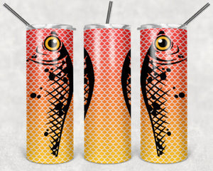 Orange Fishing Lure 20oz Skinny Tumbler custom drinkwear - with straw- Stainless Steel Cup