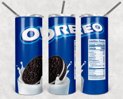 Oreo Cookies 20oz Skinny Tumbler custom drinkwear - with straw - Stainless Steel cup