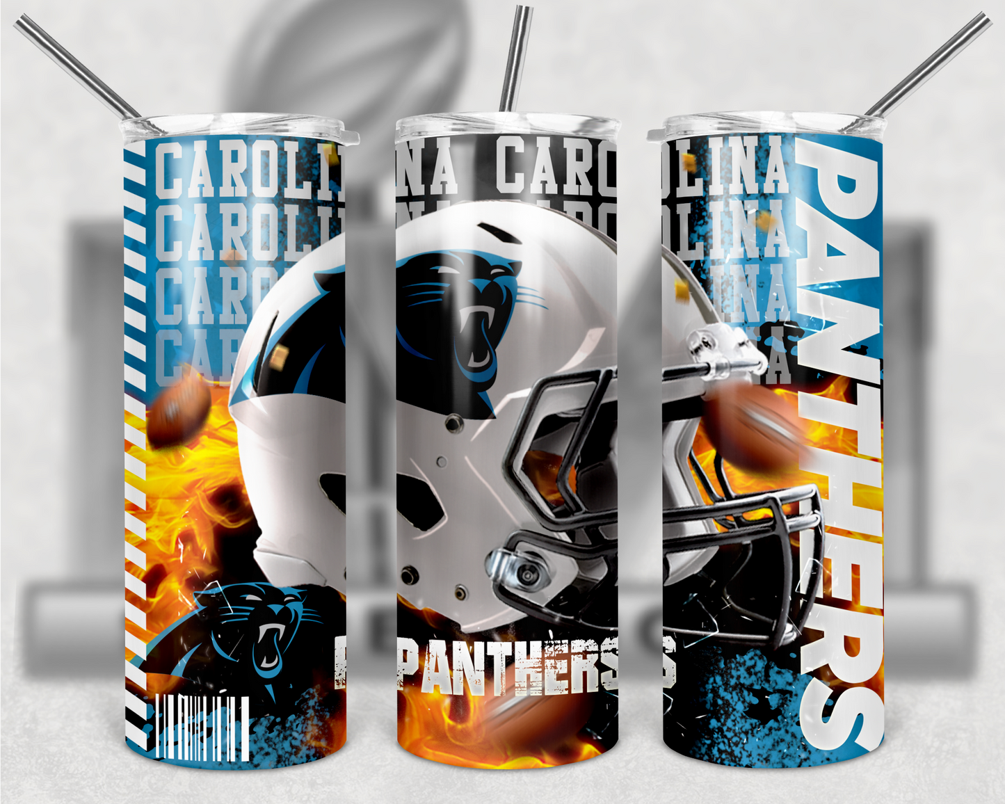 Football Teams 20oz Skinny Tumbler custom drinkware - with straw - Stainless Steel cup - NFL -