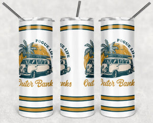 Outer Banks 20oz Skinny Tumbler custom drinkware - with straw - Stainless Steel cup - Pogue Life
