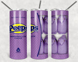 Peeps 20oz Skinny Tumbler custom drinkware - with straw - Stainless Steel cup Marshmallow Easter candy