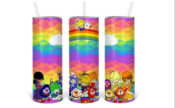 Rainbow Brite and Friends  20oz Skinny Tumbler custom drinkware - with straw - Stainless Steel Cup