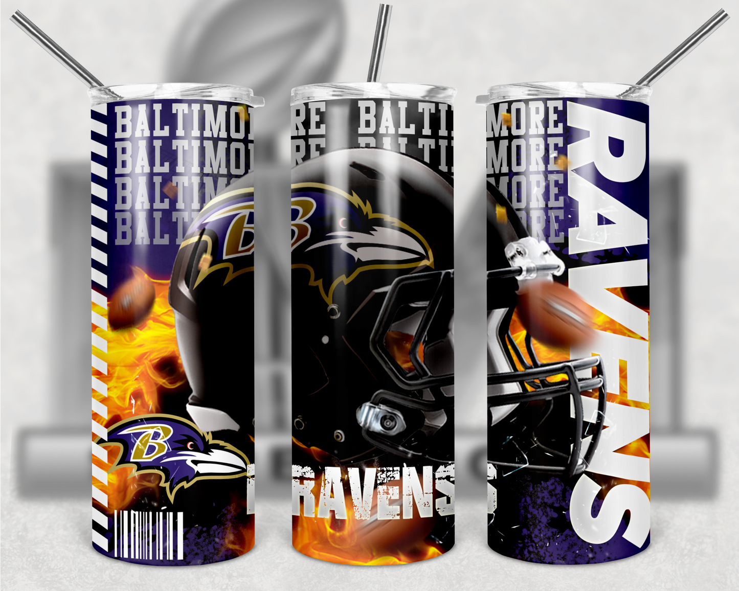 Football Teams 20oz Skinny Tumbler custom drinkware - with straw - Stainless Steel cup - NFL -