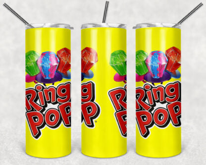 Ring Pop 20oz Skinny Tumbler custom drinkware - with straw - Stainless Steel cup- Candy