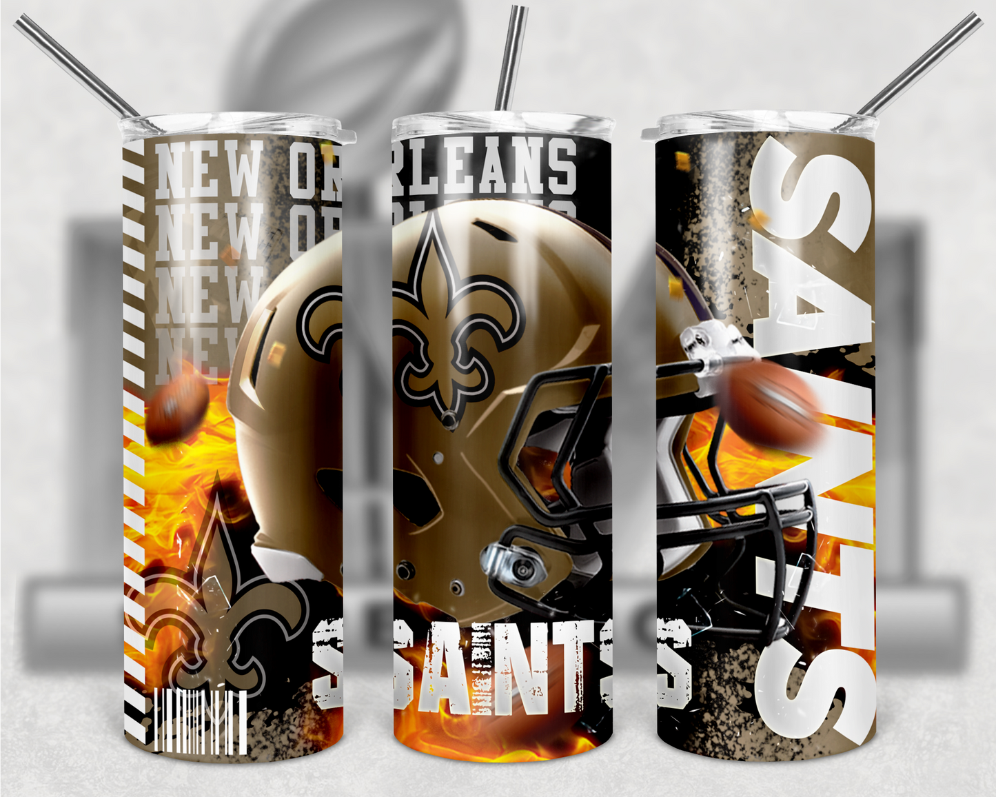 Football Teams 20oz Skinny Tumbler custom drinkware - with straw - Stainless Steel cup - NFL -