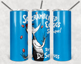 Dr. Seuss The Cat In The Hat 20oz Skinny Tumbler custom drink wear - with straw - Stainless Steel cup