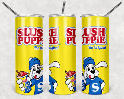 Slush Puppy 20oz Skinny Tumbler custom drinkware - with straw - Stainless Steel