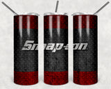 Snap-On Tools 20oz Skinny Tumbler custom drinkware - with straw - Stainless Steel