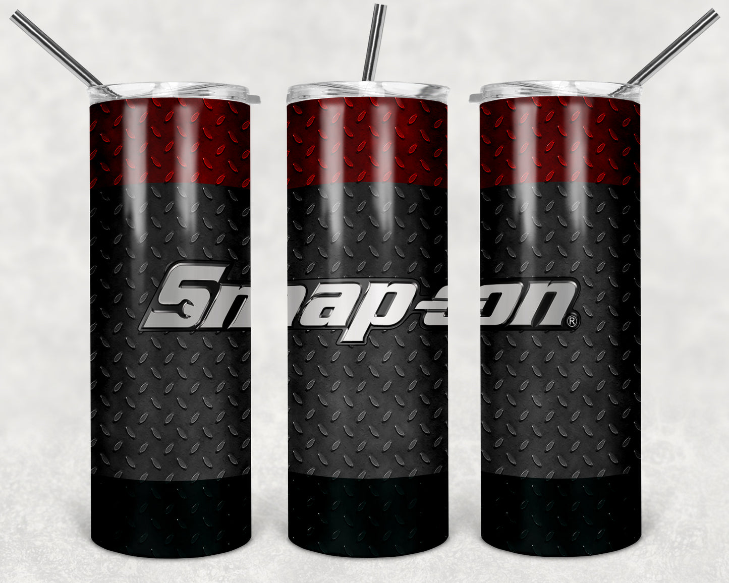 Snap-On Tools 20oz Skinny Tumbler custom drinkware - with straw - Stainless Steel