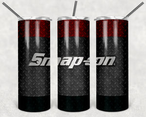 Snap-On Tools 20oz Skinny Tumbler custom drinkware - with straw - Stainless Steel