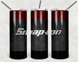 Snap-On Tools 20oz Skinny Tumbler custom drinkware - with straw - Stainless Steel