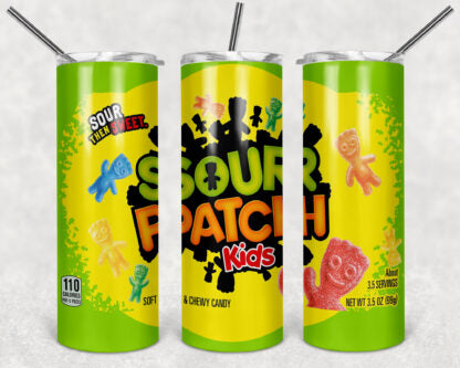 Sour Patch Kids 20oz Skinny Tumbler custom drinkware - with straw - Stainless Steel