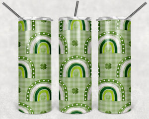 St. Patrick's Day 20oz Skinny Tumbler custom drinkware - with straw - Stainless Steel cup