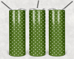 St. Patrick's Day 20oz Skinny Tumbler custom drinkware - with straw - Stainless Steel cup - Shamrock