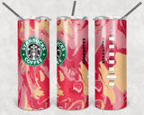 Starbucks Swirls 20oz Skinny Tumbler custom drinkware - with straw - Stainless Steel cup