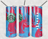 Starbucks Swirls 20oz Skinny Tumbler custom drinkware - with straw - Stainless Steel cup
