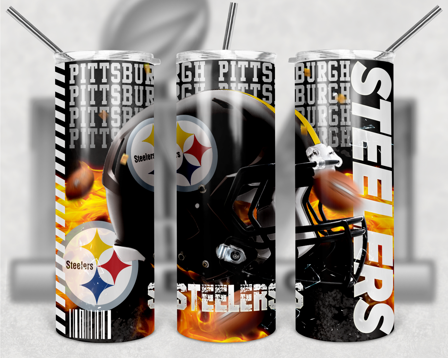 Football Teams 20oz Skinny Tumbler custom drinkware - with straw - Stainless Steel cup - NFL -