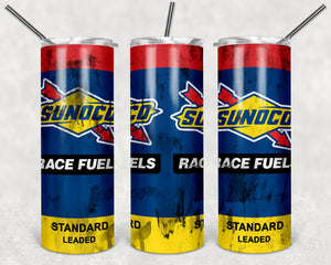 Sunoco Race Fuels 20oz Skinny Tumbler custom drinkware - with straw - Stainless Steel cup