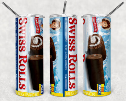 Little Debbie Swiss Rolls 20oz Skinny Tumbler custom drinkwear - with straw - Stainless Steel cup