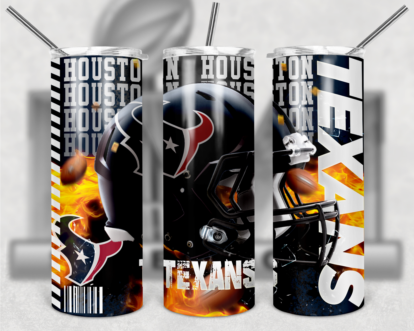 Football Teams 20oz Skinny Tumbler custom drinkware - with straw - Stainless Steel cup - NFL -