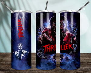 Thriller 20oz Skinny Tumbler custom drinkware - with straw Stainless Steel Cup - Halloween
