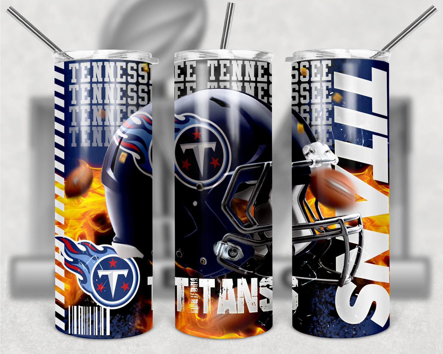 Football Teams 20oz Skinny Tumbler custom drinkware - with straw - Stainless Steel cup - NFL -