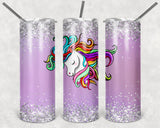 Unicorn Life 20 oz Skinny Tumbler custom drinkware - with straw - Personalized