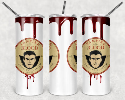 Vampire Blood 20oz Skinny Tumbler custom drinkware - with straw Stainless Steel Cup - Halloween