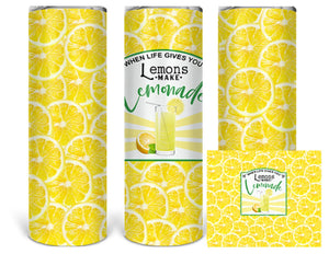 When Life Gives You Lemons 20oz Skinny Tumbler custom drinkware - with straw - Stainless Steel cup