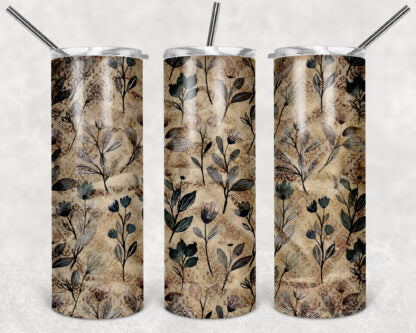 Wild Flowers 20 oz Skinny Tumbler custom drinkware - with straw - cup - 4 different styles