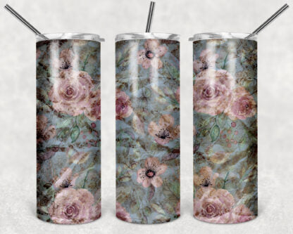 Wild Flowers 20 oz Skinny Tumbler custom drinkware - with straw - cup - 4 different styles