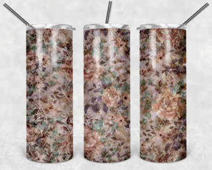 Wild Flowers 20 oz Skinny Tumbler custom drinkware - with straw - cup - 4 different styles