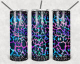Wild And Free Leopard Print 20oz Skinny Tumbler custom drinkware- with straw - cup