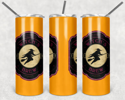 Witches Brew 20oz Skinny Tumbler custom drinkware - with straw - Stainless Steel cup- Halloween