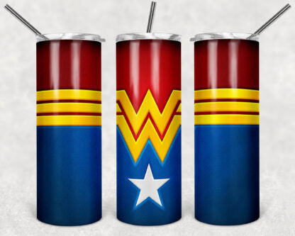 Wonder Woman 20oz Skinny Tumbler custom drinkware - with straw Stainless Steel cup