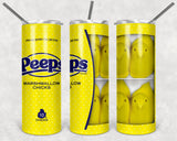 Peeps 20oz Skinny Tumbler custom drinkware - with straw - Stainless Steel cup Marshmallow Easter candy