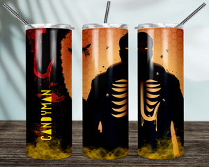 Candyman 20oz Skinny Tumbler custom drinkware - with straw Stainless Steel Cup - Halloween