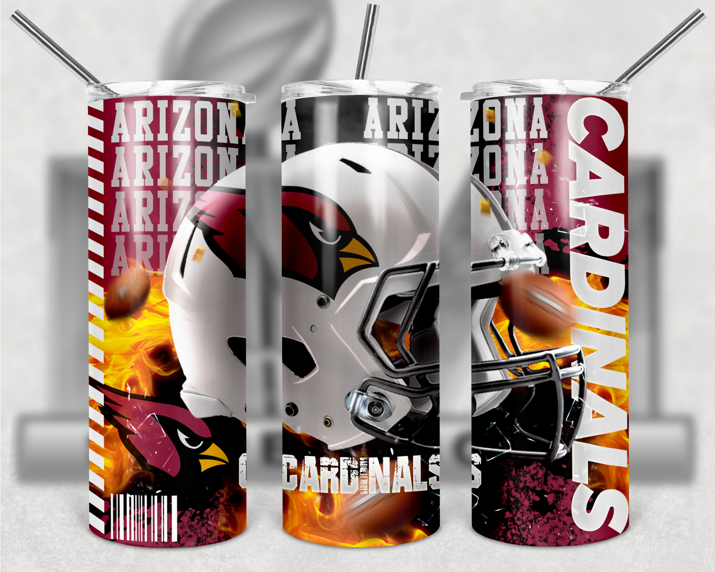 Football Teams 20oz Skinny Tumbler custom drinkware - with straw - Stainless Steel cup - NFL -