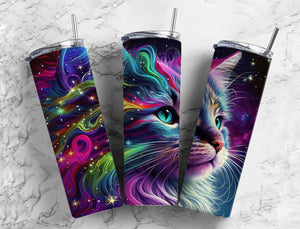 Cat 20oz Skinny Straight Tumbler drinkware-with straw -water bottle -coffee mug cup travel tumbler